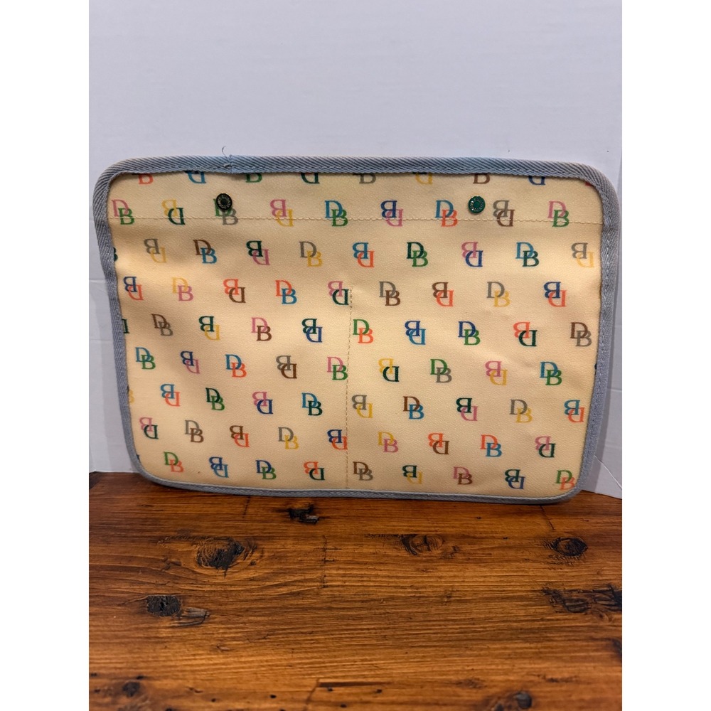 Dooney & Bourke Vintage Rainbow Monogram Canvas Leather Organizer Insert Clutch - Picture 5 of 6